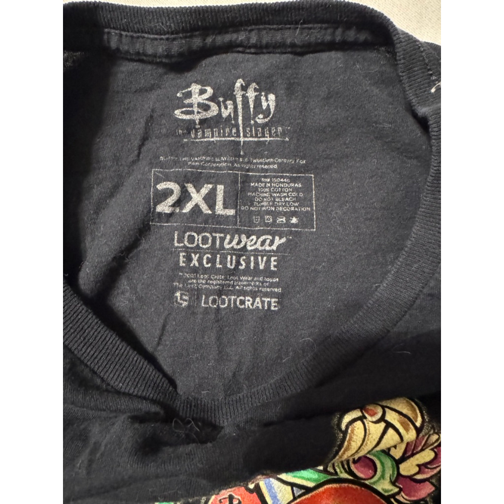 Buffy The Vampire Slayer Slayerettes Band Tee Vintage 90s Y2K Black Shirt 2XL - Picture 5 of 5